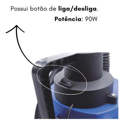 ASPIRADOR DE PO E LIQUIDO AUTOMOTIVO 12V 90W MARCA TECH ONE