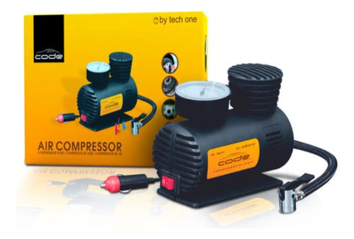 Mini Compressor Automotivo Portatil 12v Tech One 300 Psi Cor Preto Fase Elétrica Monofásica